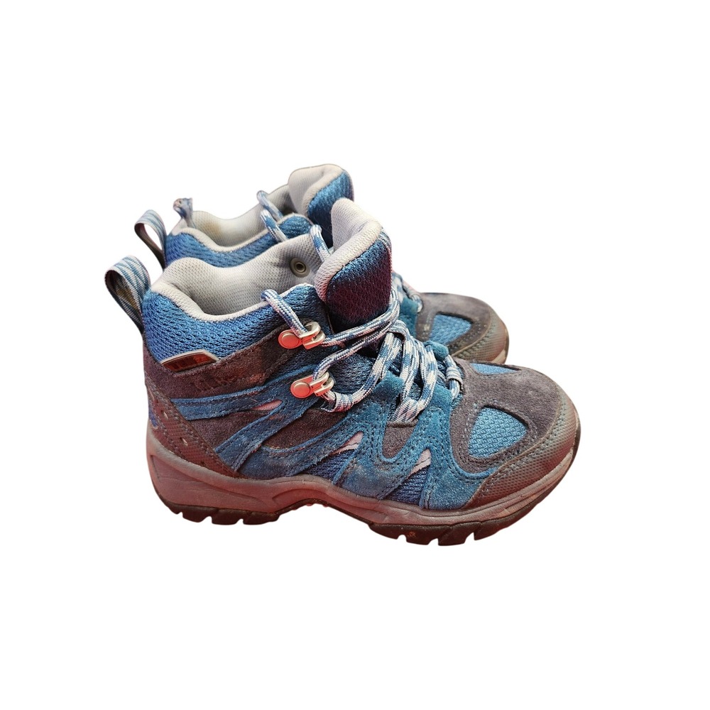 LL Bean Trail Model Hiking Boots Kids Size 1 Blue Suede Mesh 286156 waterproof
